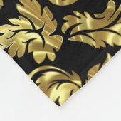 Metallic Black & Gold  Damasmonogram Fleece Deken (Hoek)