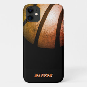 Metallic Black Oranje Basketball Ball Sports iPhone 11 Hoesje