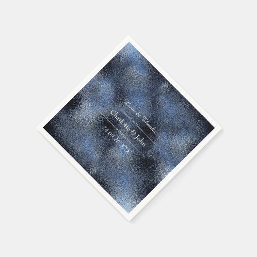 Metallic blauw marine glas bruiloft evenement brui servetten (Hoek)