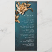 Metallic bloemenbruiloft menu (Voorkant)