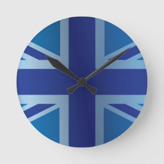Metallic Blue Classic Union Jack British (UK) vlag Ronde Klok
