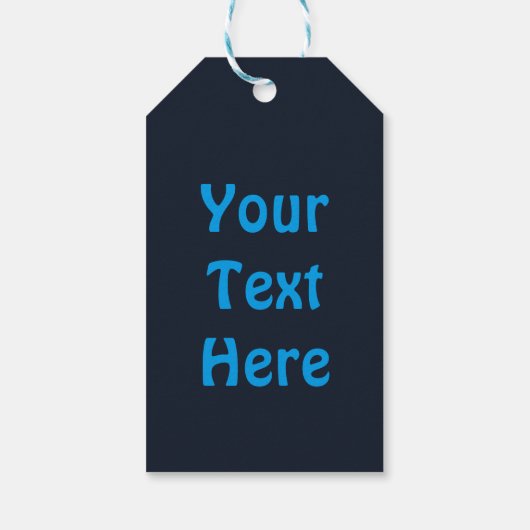 Metallic Blue Dreidel Cadeaulabel (Achterkant)