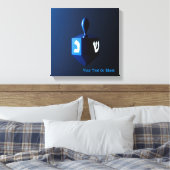 Metallic Blue Dreidel Canvas Afdruk (Insitu (Slaapkamer))