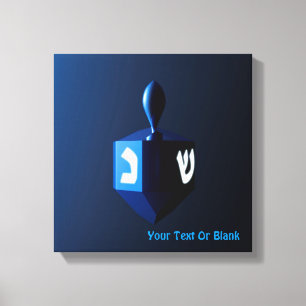 Metallic Blue Dreidel Canvas Afdruk