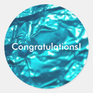 Metallic Blue, gefeliciteerd Happy Birthday Ronde Sticker
