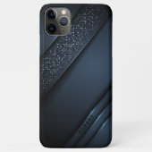 Metallic blue-grijze strepen sparkles accent Case-Mate iPhone case (Achterkant)