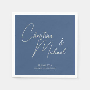 Metallic Blue · Handgeschreven script Servet