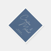 Metallic Blue · Handgeschreven script Servet (Hoek)