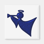 Metallic Blue KerstAngel Magneet (Voorkant)