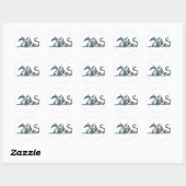 Metallic Blue Zee Dragon Ronde Sticker (Vel)