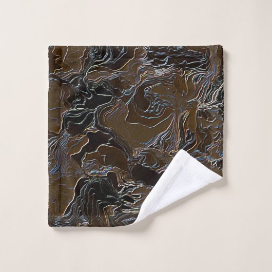 Metallic Brown Camouflage Bad Handdoek (Wasdoekje)