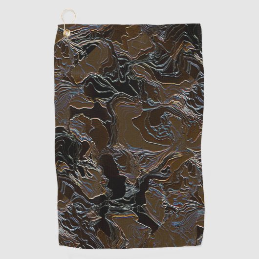 Metallic Brown Camouflage Golfhanddoek (Voorkant)