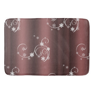 Metallic Brown White zwaait Kerstmis Badmat