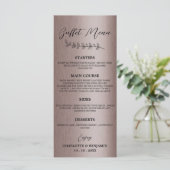 Metallic Bruin Bruiloftsbuffetmenu  Menu (Staand voorkant)