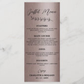 Metallic Bruin Bruiloftsbuffetmenu  Menu (Voorkant)