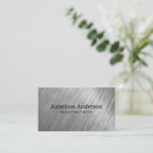 Metallic Brushed Industrial Visitekaartje (Staand voorkant)