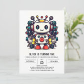 Metallic Builder Robot Verjaardag Kaart (Staand voorkant)