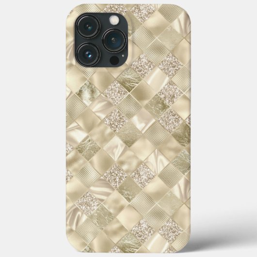 Metallic champagne crème chique elegante glitter Case-Mate iPhone case (Achterkant)