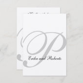 Metallic Champagne Paper Monogram Weddenschap RSVP (Voorkant / Achterkant)