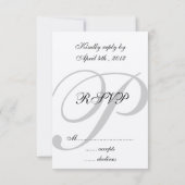 Metallic Champagne Paper Monogram Weddenschap RSVP (Achterkant)