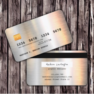 Metallic creditcard visitekaartje