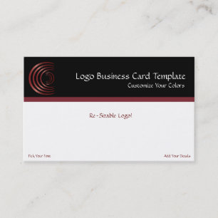 Metallic Crescent Moon Shapes Red Logo Visitekaartje