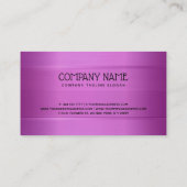 Metallic Deep-Paarse Stripes Pattern Visitekaartje (Achterkant)