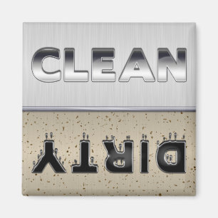 Metallic Design Clean of Dirty Dishwaser Magnet Magneet