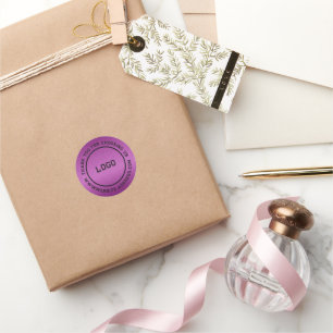 Metallic dieproze textuur aangepaste tekst ronde sticker