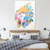 Metallic draak op Canvas Afdruk (Insitu (Slaapkamer))