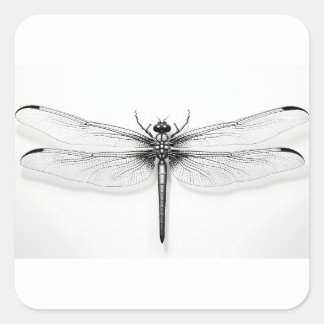 Metallic Dragonfly shirt Vierkante Sticker