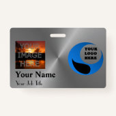 Metallic effect foto naam badge Sjabloon (Voorkant)