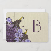 Metallic Eggplant Mustard Peacock BirdCage Kaart (Achterkant)