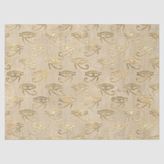 Metallic Egyptian Eye op Ivory Decoupage Tissuepapier (Voorkant)