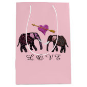 Metallic Elephant Hearts Gift Bags Medium Cadeauzakje (Voorkant)