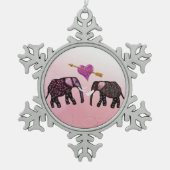 Metallic Elephants Snowflake Ornament (Voorkant)