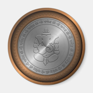 Metallic Emossed Ganesha Sign Magneet