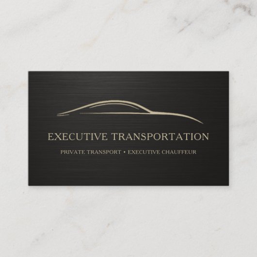 Metallic Executive Transport Black & Gold Visitekaartje (Voorkant)