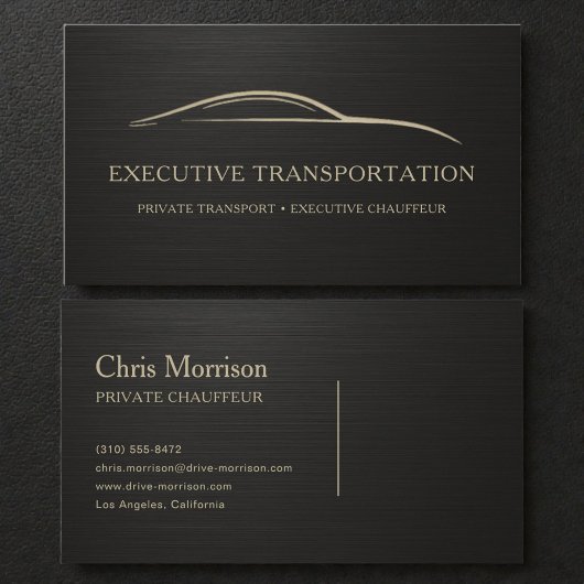 Metallic Executive Transport Black & Gold Visitekaartje