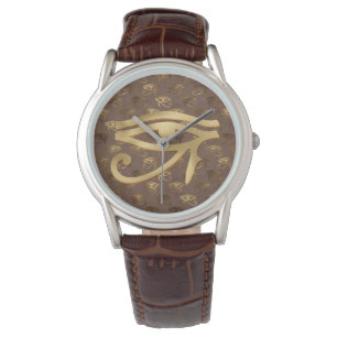 Metallic Eye of Horus Egyptian Horloge