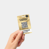 Metallic Faux Gold Foil QR Code Conference Event Badge (Handheld)