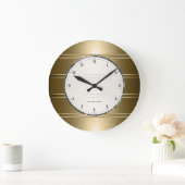 Metallic Faux Gold Stripes Pattern Grote Klok (Huis)