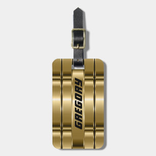 Metallic faux gouden strepen bagagelabel