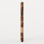 Metallic faux koper bruin damast meisjesontwerp Case-Mate iPhone case (Achterkant/rechts)