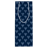 Metallic Filigree Menorah Wijn Cadeautas (Achterkant)