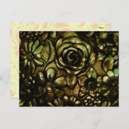 Metallic Floral≤1 Briefkaart Sjabloon