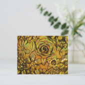 Metallic Floral≤2 Briefkaart Sjabloon (Staand voorkant)