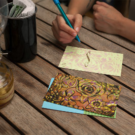 Metallic Floral≤3 Briefkaart Sjabloon