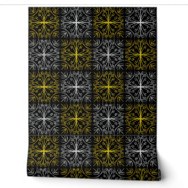 Metallic flower tile abstract behang