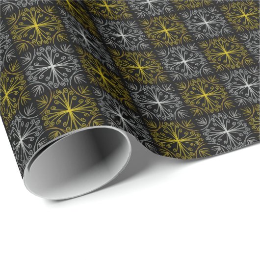 Metallic flower tile abstract cadeaupapier (Rol Hoek)